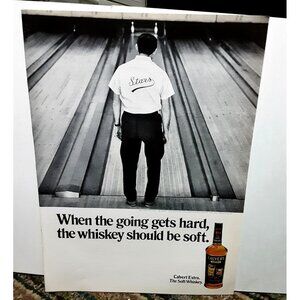 1971 Calvert Extra Whiskey Bowling Theme Vintage Print Ad